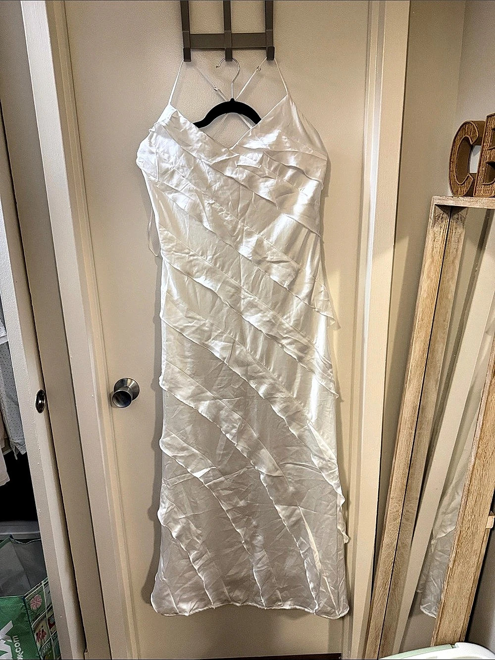 Altrd State Satin-Look White Maxi Dress